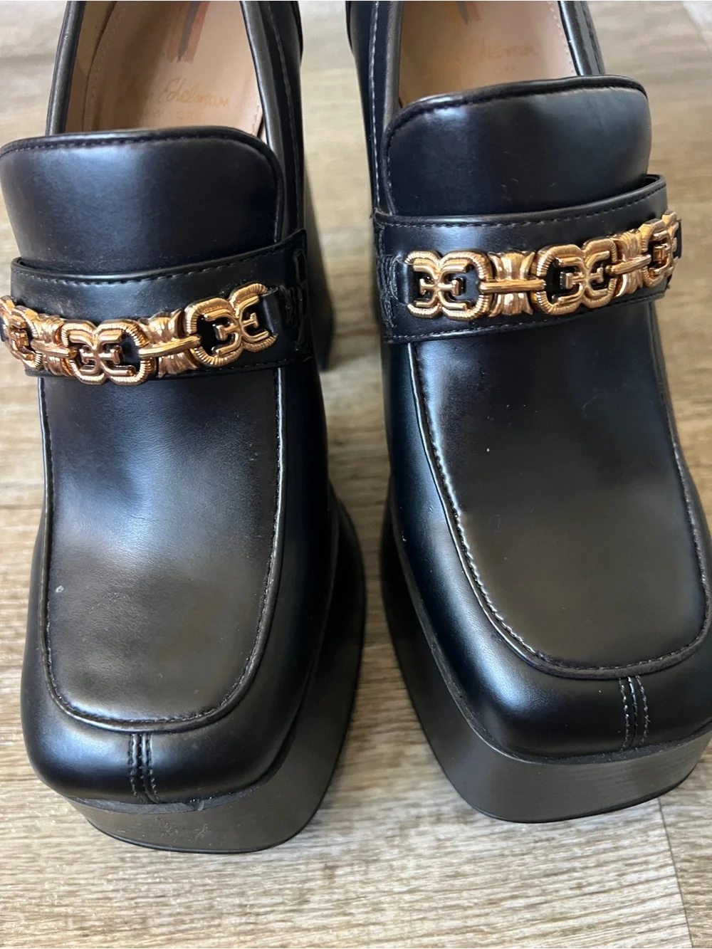 Sam Edelman Rowe Platform Chain Detail Loafer in Black